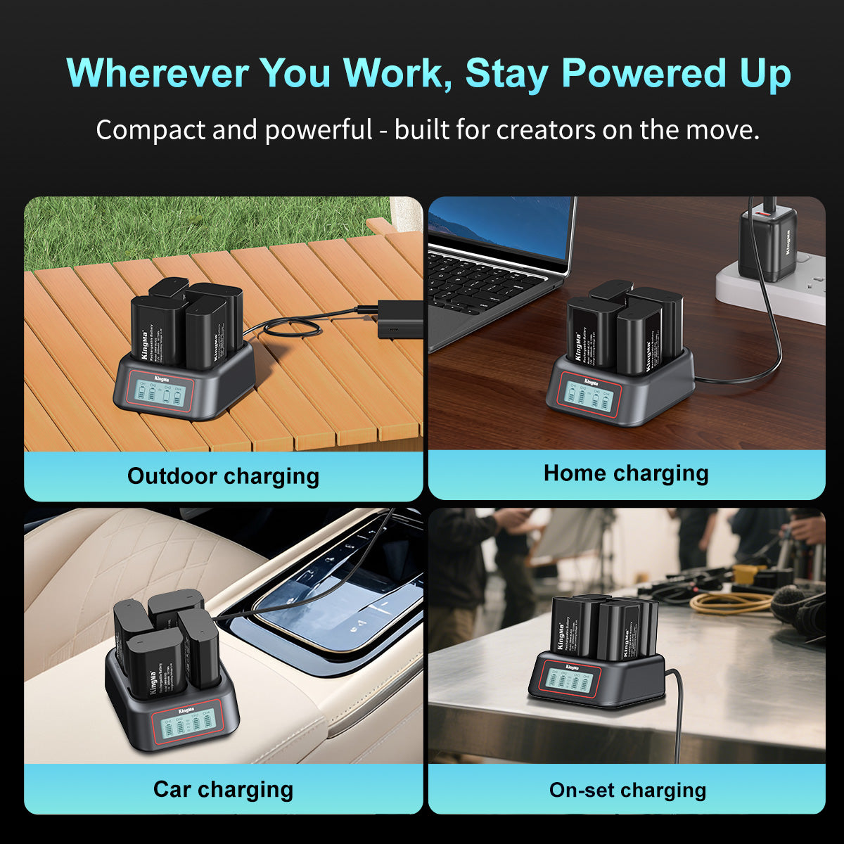 DMW-BLK22 4-Slot Super Fast Charger for Panasonic Batteries