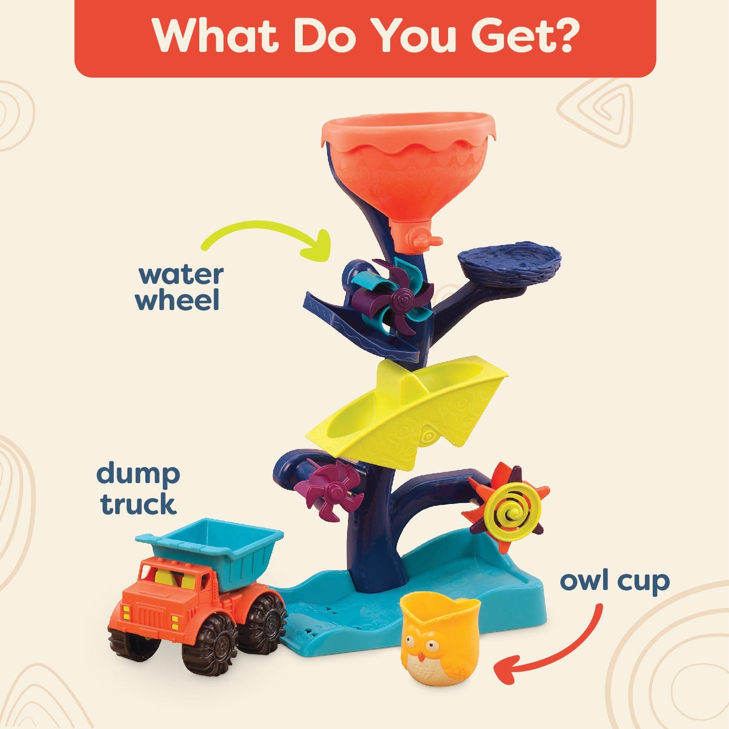 Owl About Waterfalls Play - Water Wheel Toy
