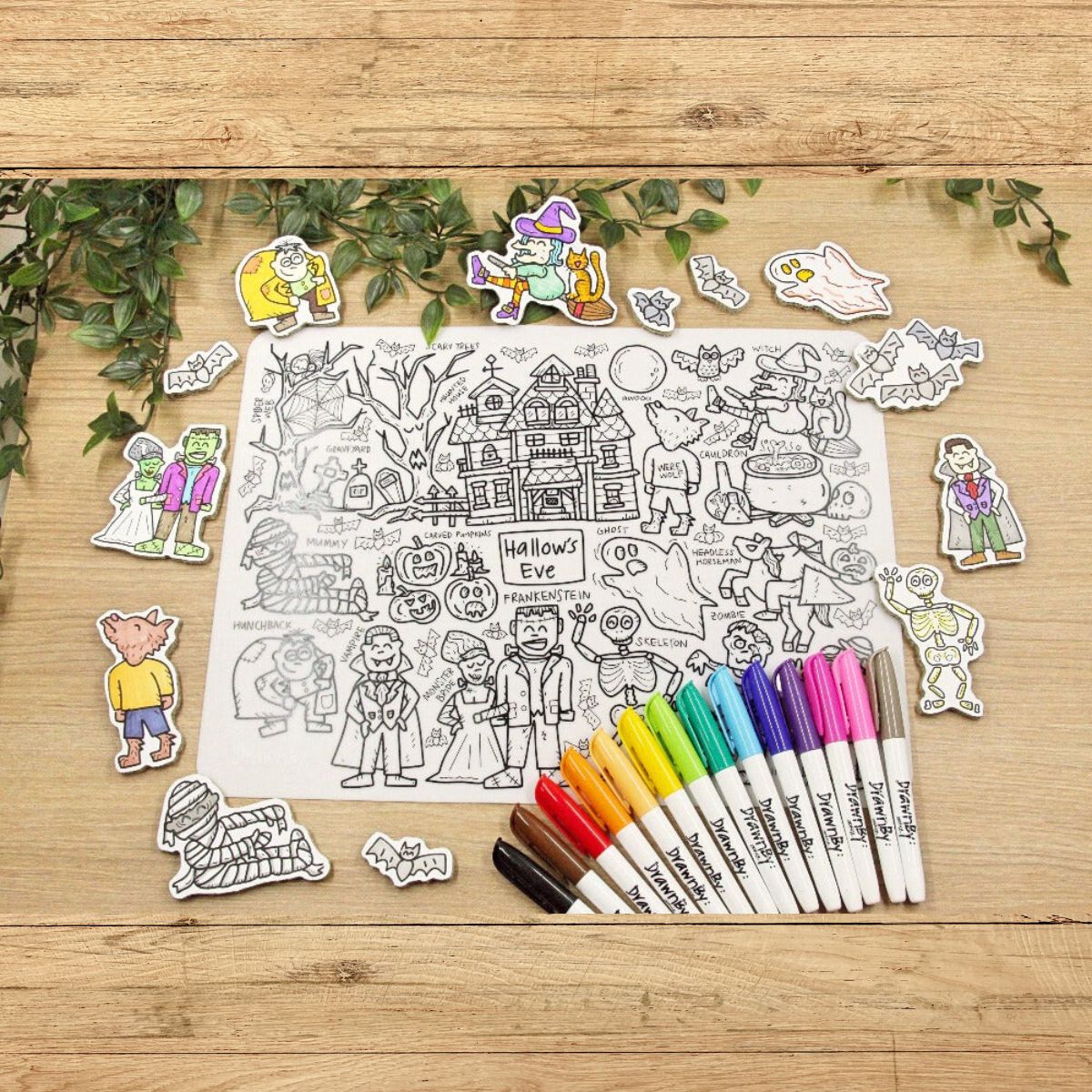 Hallow's Eve Washable Silicone Colouring Mat & Markers Set