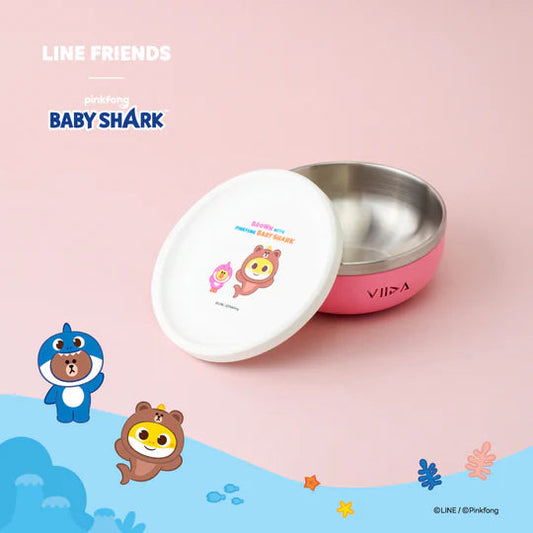 Line Friends and Pinkfong Baby Shark Antibacterial Stainless Steel Tableware Set