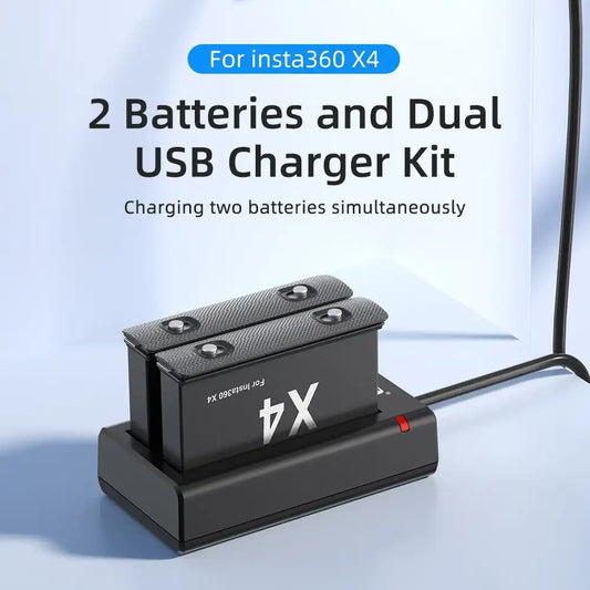 KingMa Insta360 One X4 Replacement Battery and Dual-Slot Charger Set - 2