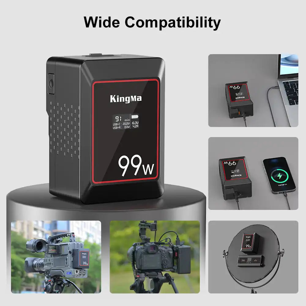 KingMa KM-VK99 | V-Mount | 6700mAh | 99Wh | Rechargeable Battery | LCD Display - 8