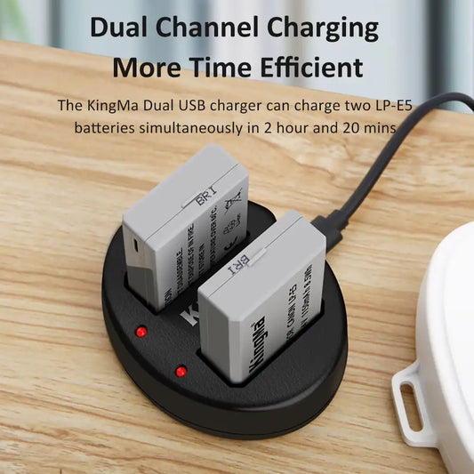 KingMa LP-E5 Charger and Battery Set for Canon LPE5 / LP-E5 Type Cameras - 2