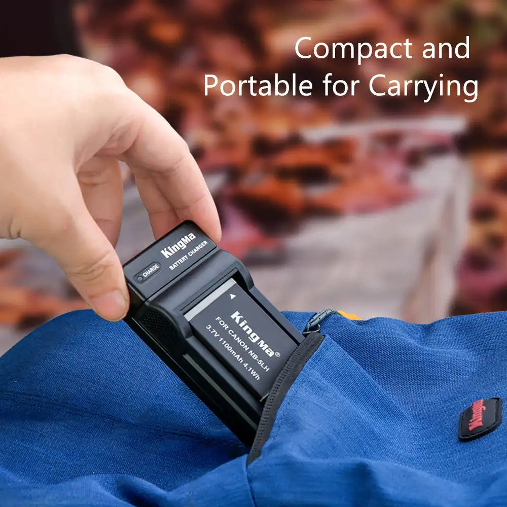 KingMa NB-5LH & NB-5L Set | Canon | 1100mAh Battery | Single Charger | LED - 5