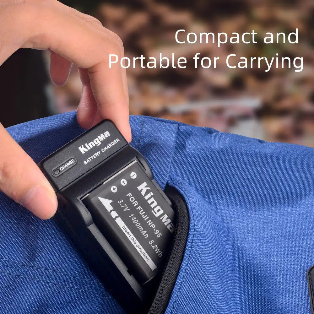 KingMa NP-95 Set | Fujifilm | 1400mAh Battery | Single Charger | LED - 7