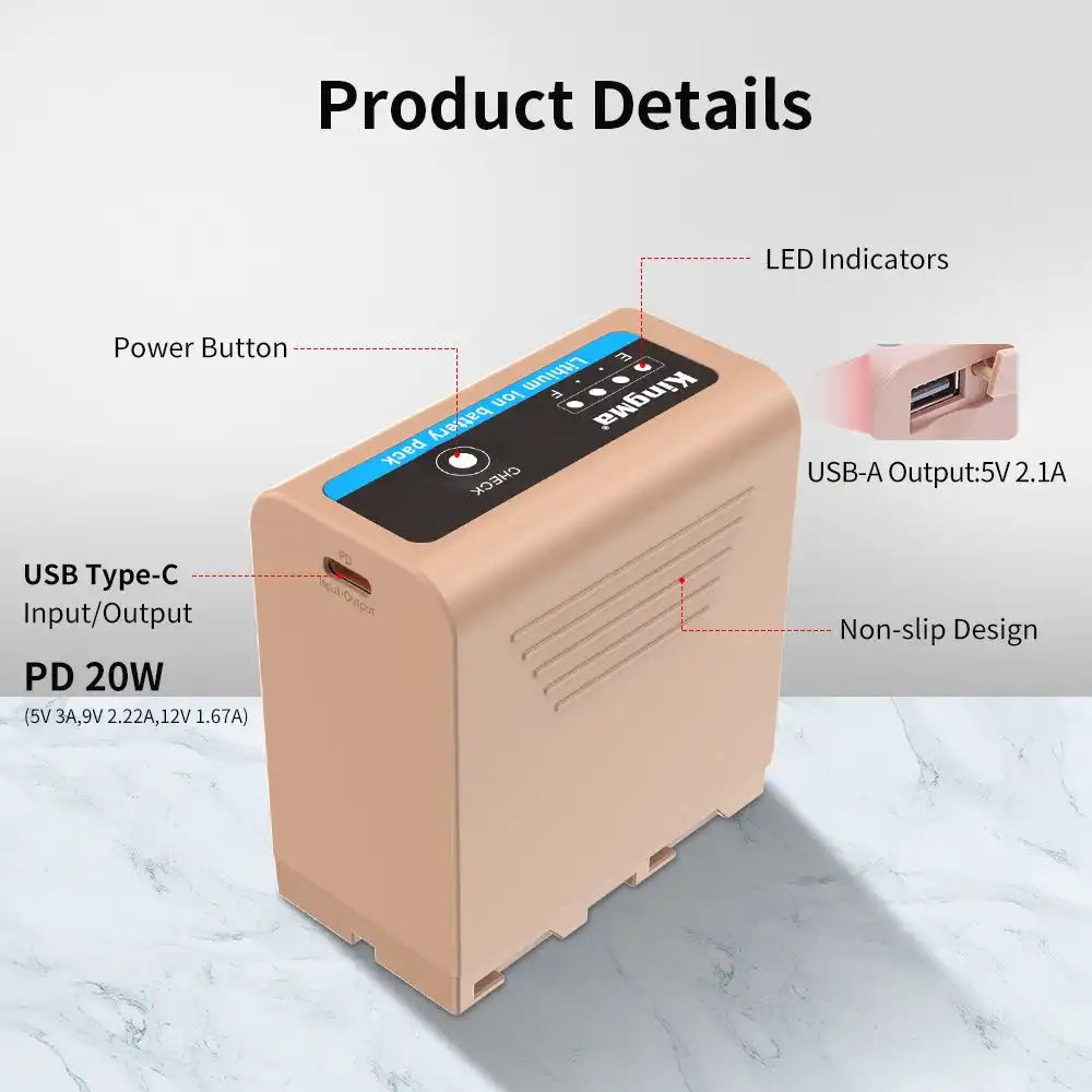 KingMa NP-F970 | Sony | 7800mAh | Replacement Battery | USB Type-C Port - 8