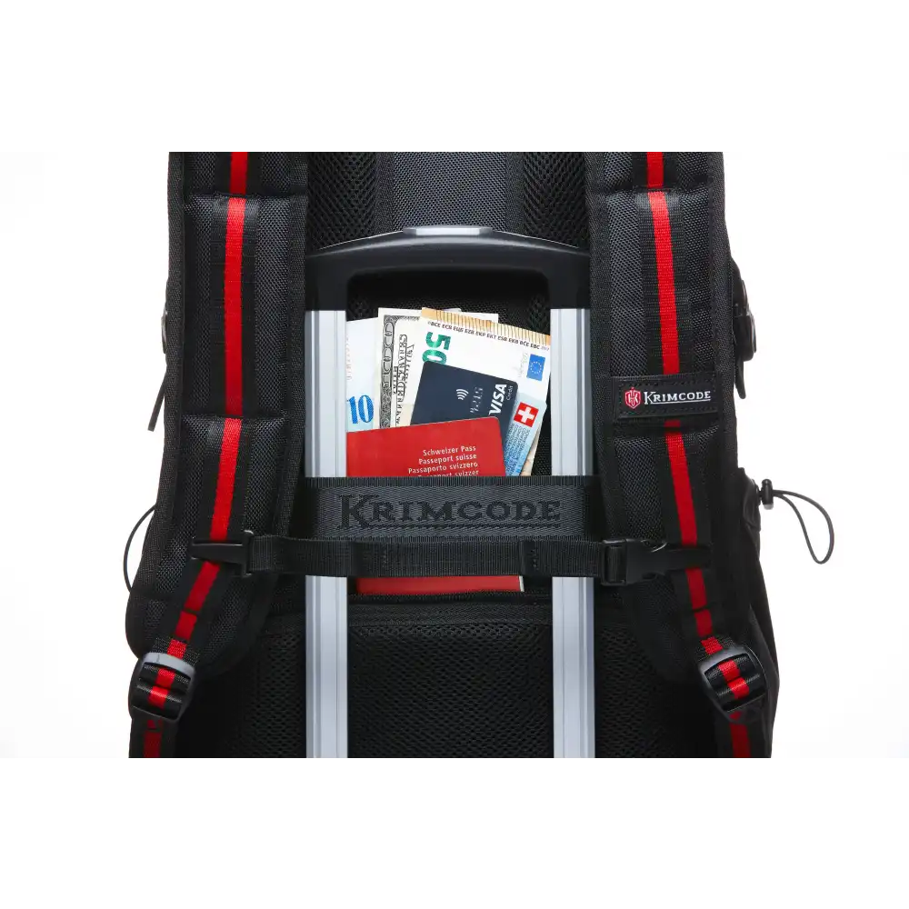 Krimcode Smart Casual Backpack Accent Straps Black - 5