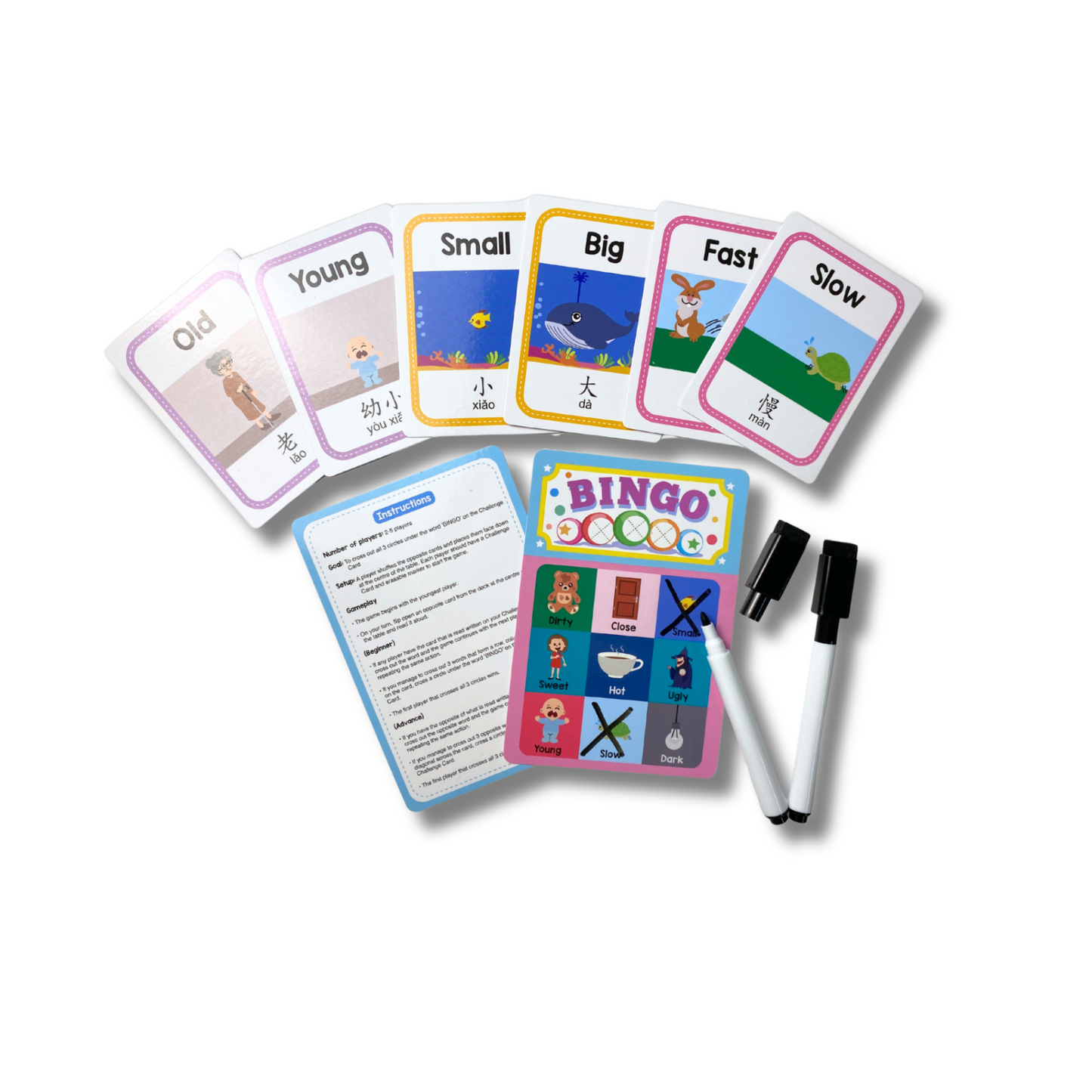 Opposite Bilingual Bingo Game