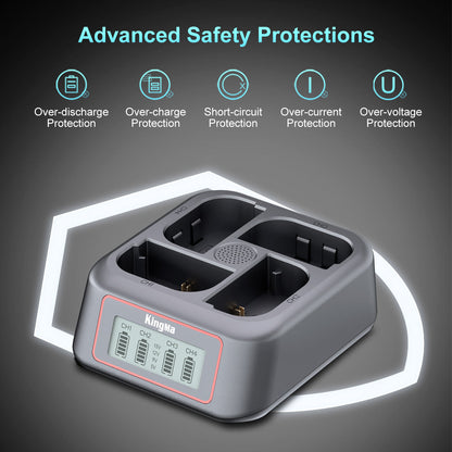 4-Slot Fast Charger for Canon LP-E6 Series Battery
