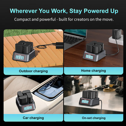 4-Slot Fast Charger for Canon LP-E6 Series Battery