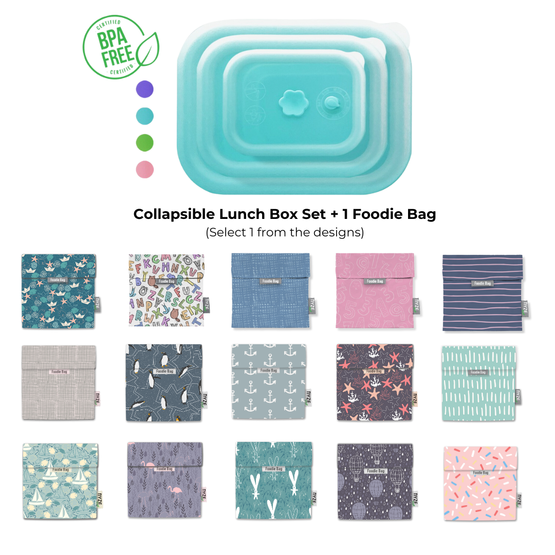 Silicone Food Container & Foodie Bag - Bundle Set