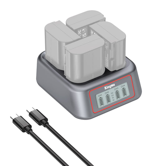 4-Slot Fast Charger for Canon LP-E6 Series Battery