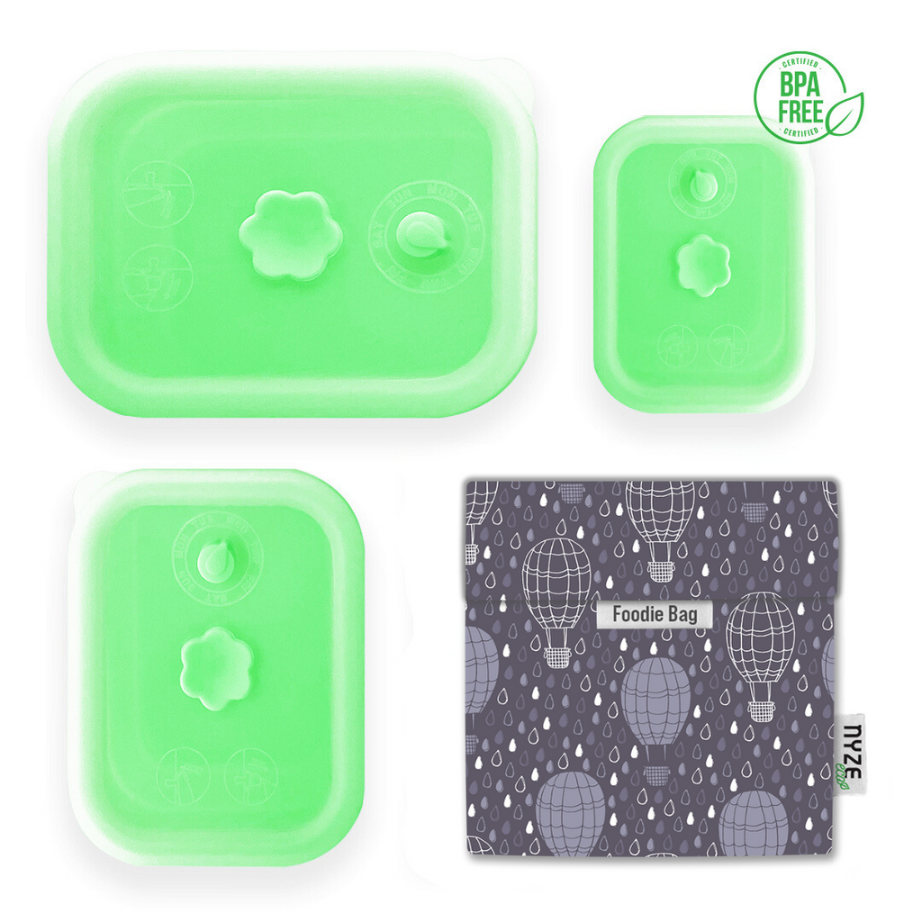 Silicone Food Container & Foodie Bag - Bundle Set