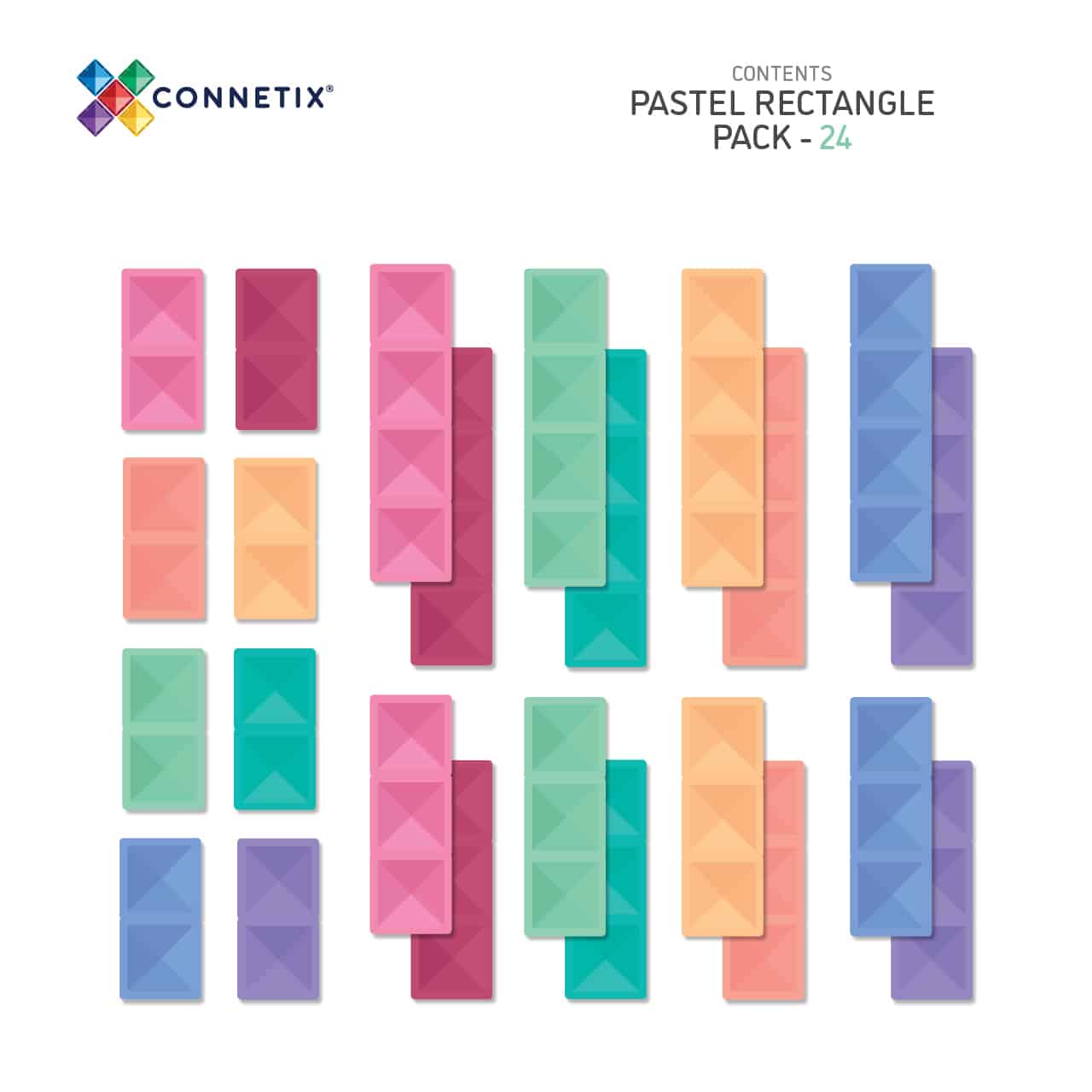 Pastel Rectangle Pack - 24 Pieces