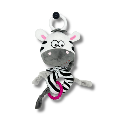 Sensory Zebra Plush Activity Toy, Rattle & Teether