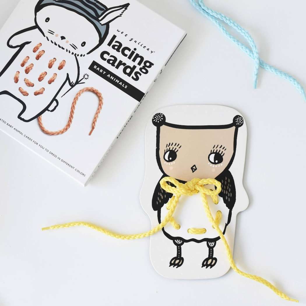 Toddler Lacing Cards - Baby Animals