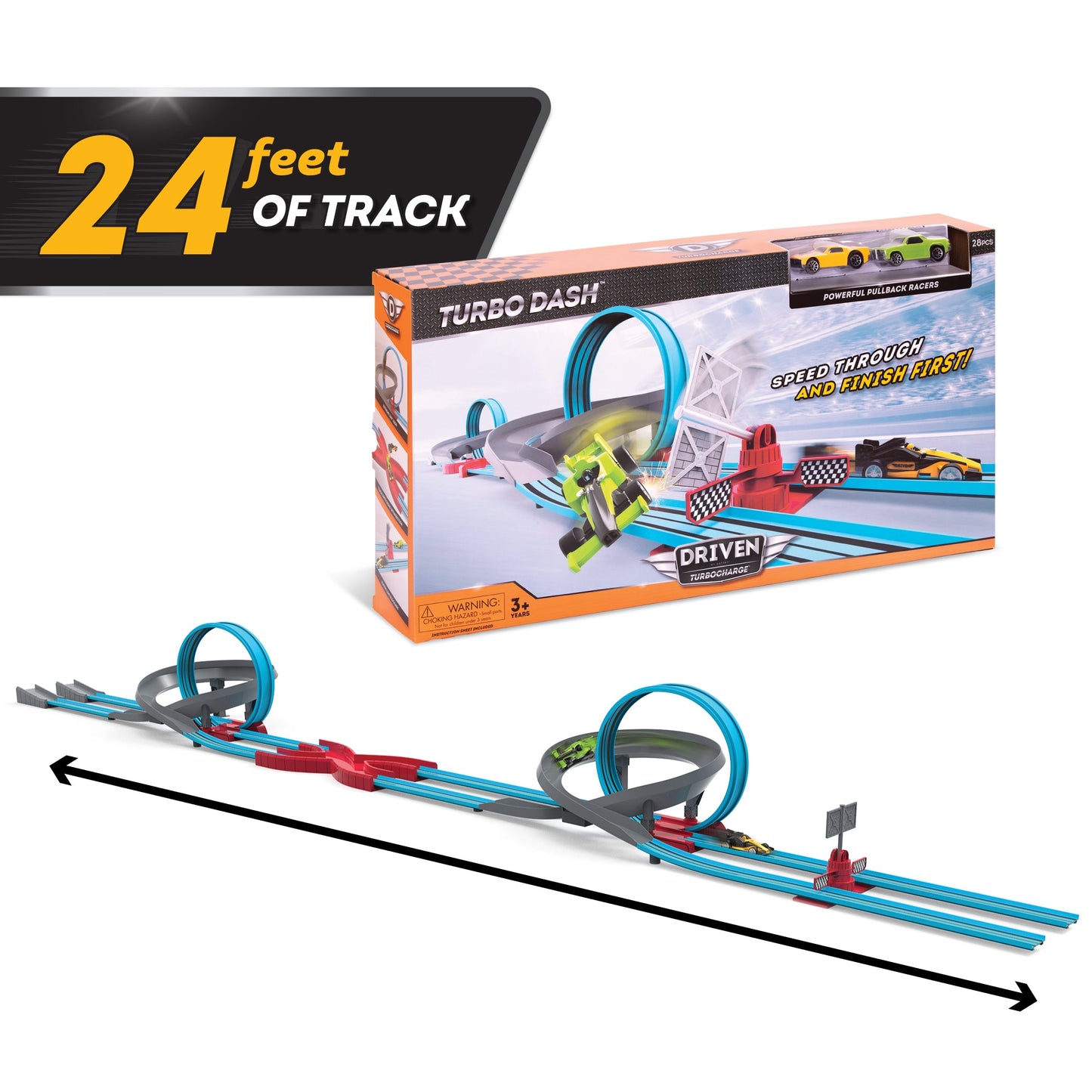 Turbo Dash Race Track Playset (28pcs)