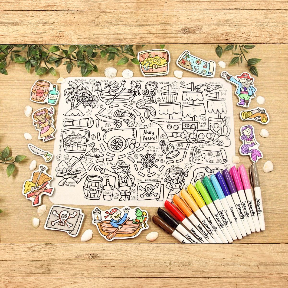 Ahoy There Washable Silicone Colouring Mat & Markers Set