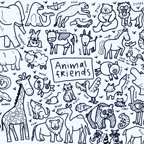 Animal Friends Washable Silicone Colouring Mat & Markers Set