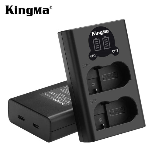 KingMa EN-EL15 Dual Slot LED Display Charger for Nikon ENEL15 / EN-EL15 Battery