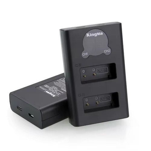 KingMa LP-E17 LED Display Dual USB Charger - Micro-USB & Type-C Port for Canon Cameras