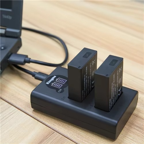 KingMa LP-E17 LED Display Dual USB Charger - Micro-USB & Type-C Port for Canon Cameras