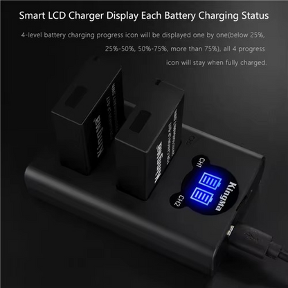 KingMa LP-E17 LED Display Dual USB Charger - Micro-USB & Type-C Port for Canon Cameras