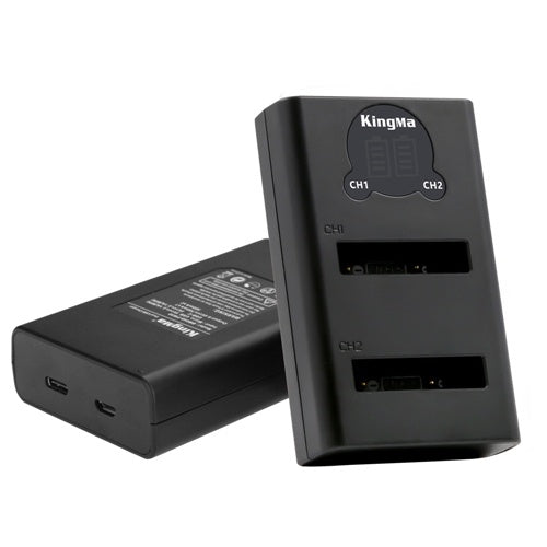KingMa Dual USB LCD Display Charger for Nikon Coolpix S10, P3, P4, & etc.