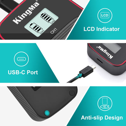 Li90B / Li92B Dual LCD Display Charger for Olympus Camera Batteries