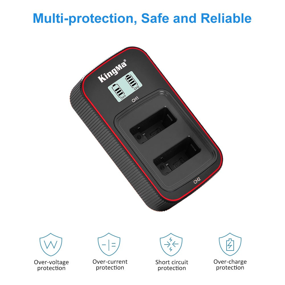 GoPro Hero 8 / 7 / 6 / 5 Replacement Battery and LCD Dual Charger Set