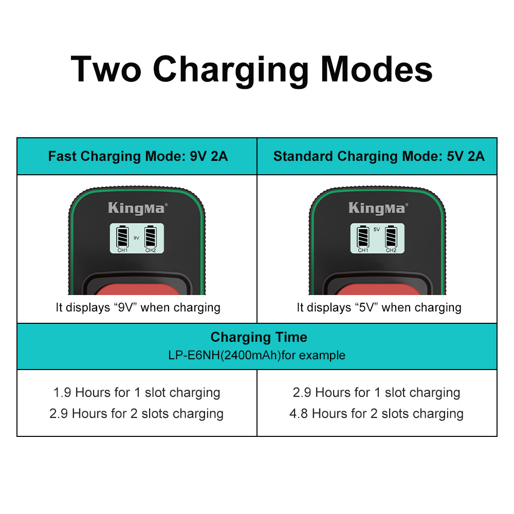LP-E6 1960mAH Replacement Battery and Ultra Fast Dual Charger for Canon Cameras