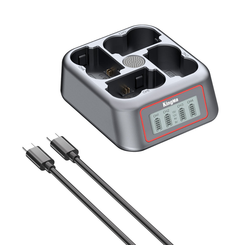 4-Slot Super Fast Charger for Fujifilm NP-W235 Batteries