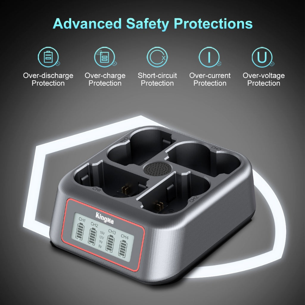4-Slot Super Fast Charger for Fujifilm NP-W235 Batteries