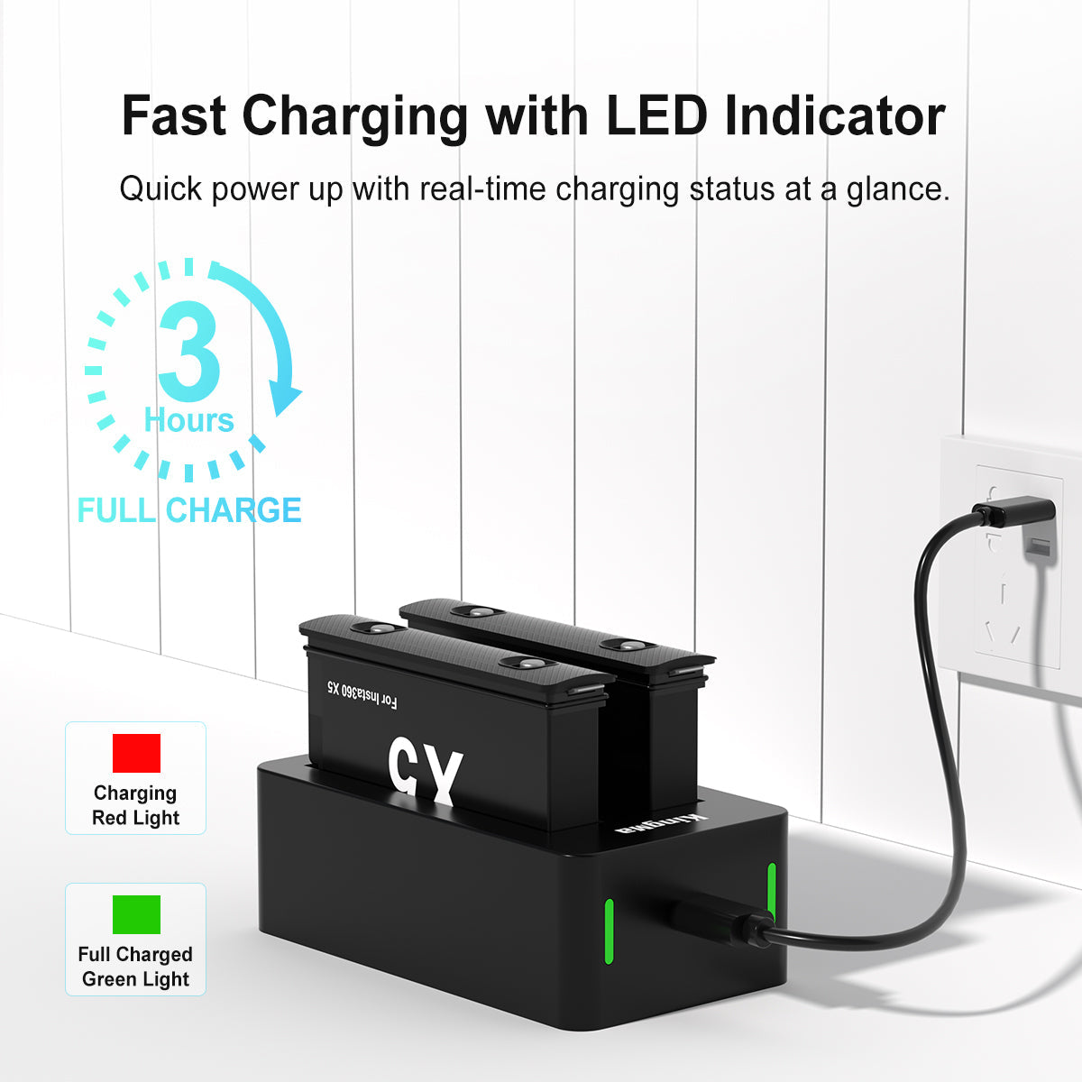 Insta360 One X5 Replacement Battery and Charger Set