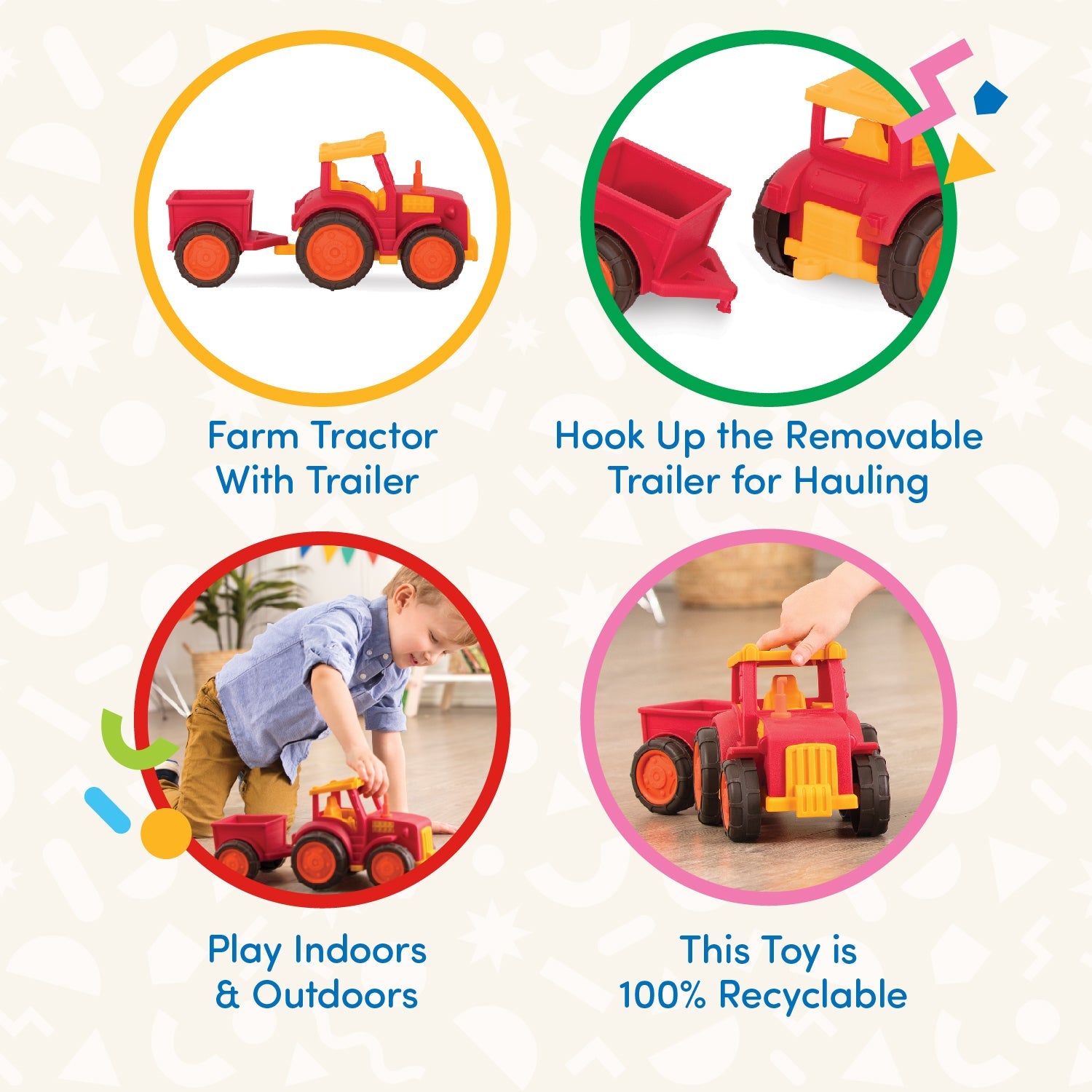 Tractor & Trailer Toy Farm Vehicle