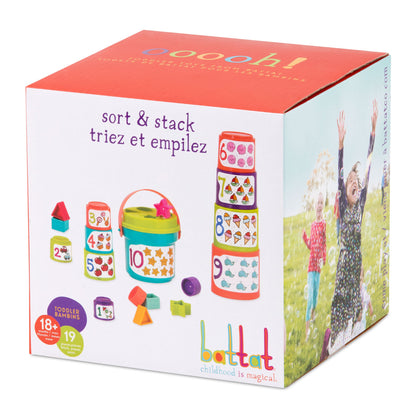 Sort & Stack Set - Stacking Cups & Shape Sorter Toy