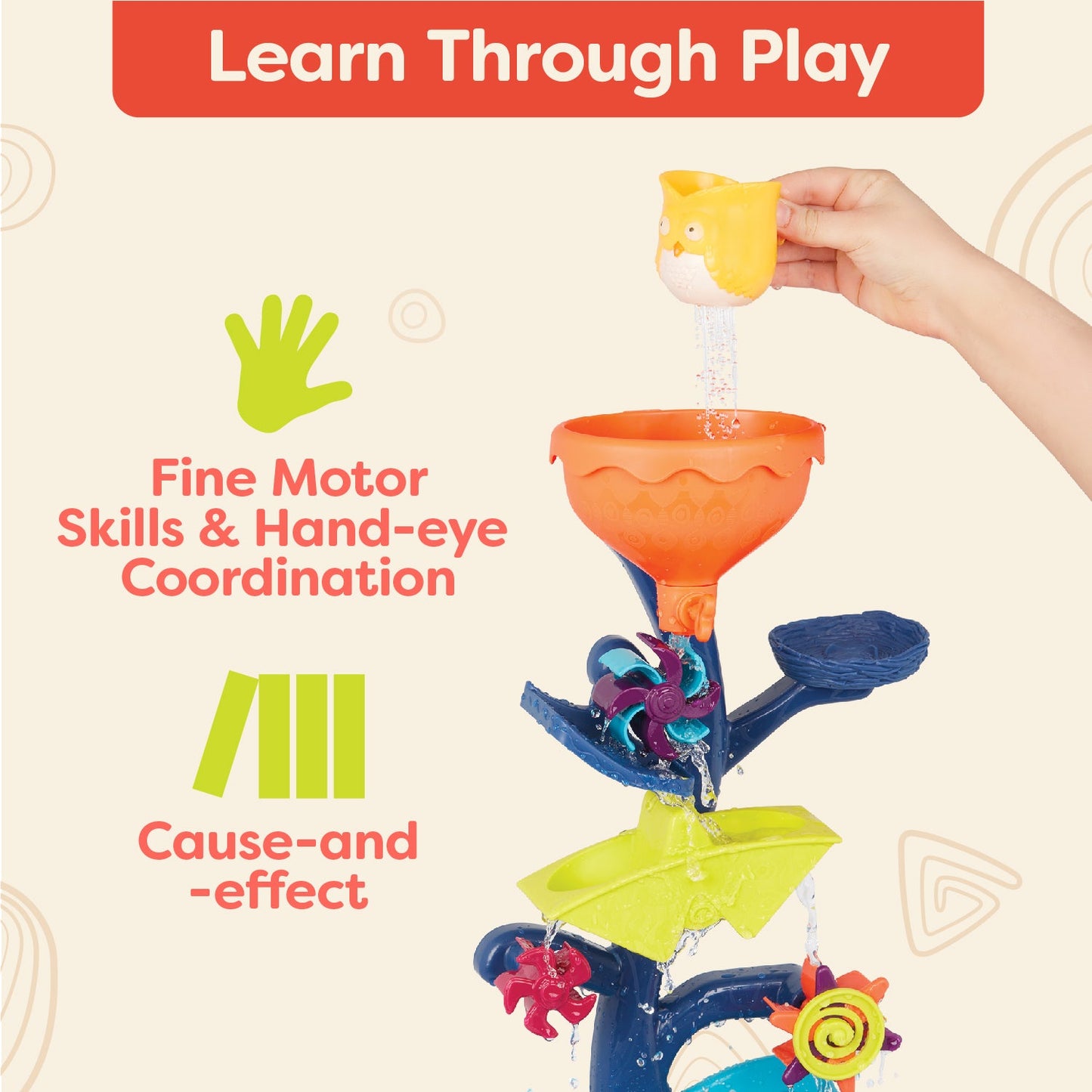 Owl About Waterfalls Play - Water Wheel Toy