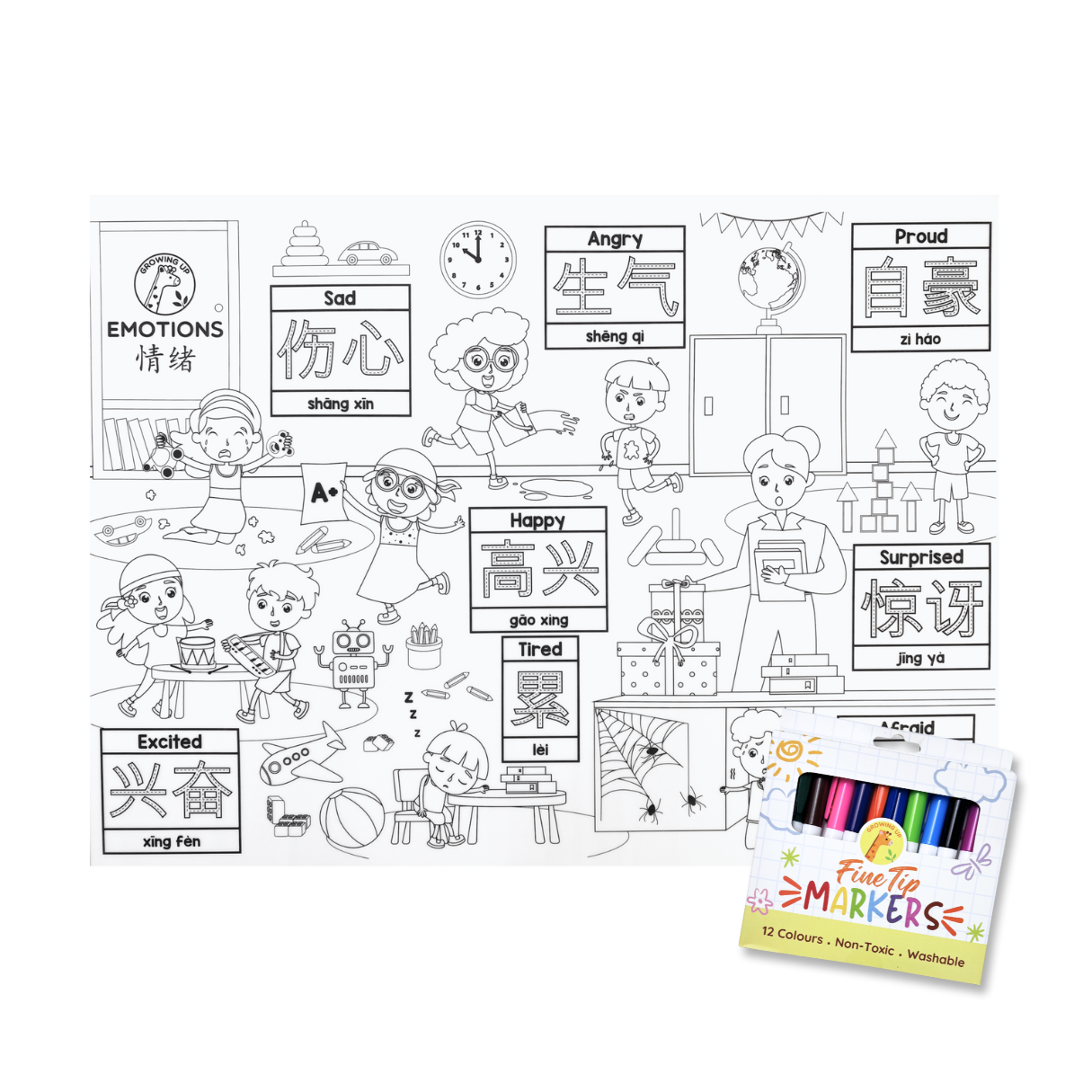 Educational Silicone Colouring Big Mat - Big Caps