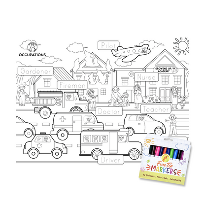 Educational Silicone Colouring Big Mat - SG City Game