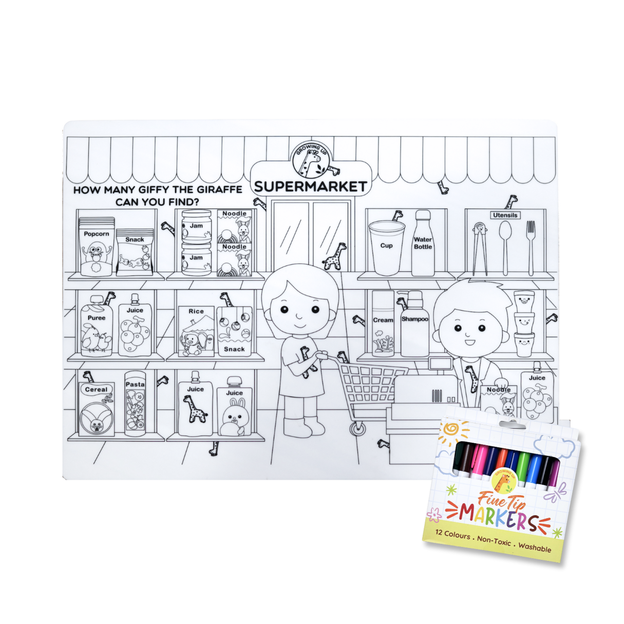 Educational Silicone Colouring Big Mat - Big Caps