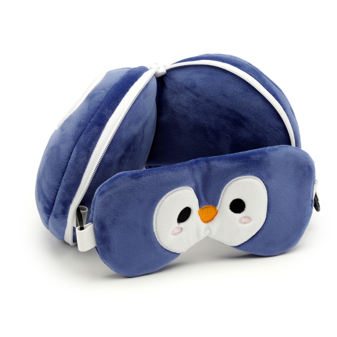 Kids Travel Pillow & Eye Mask - Penguin