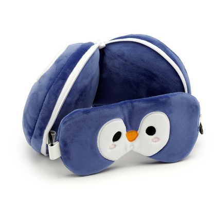 Kids Travel Pillow & Eye Mask - Penguin
