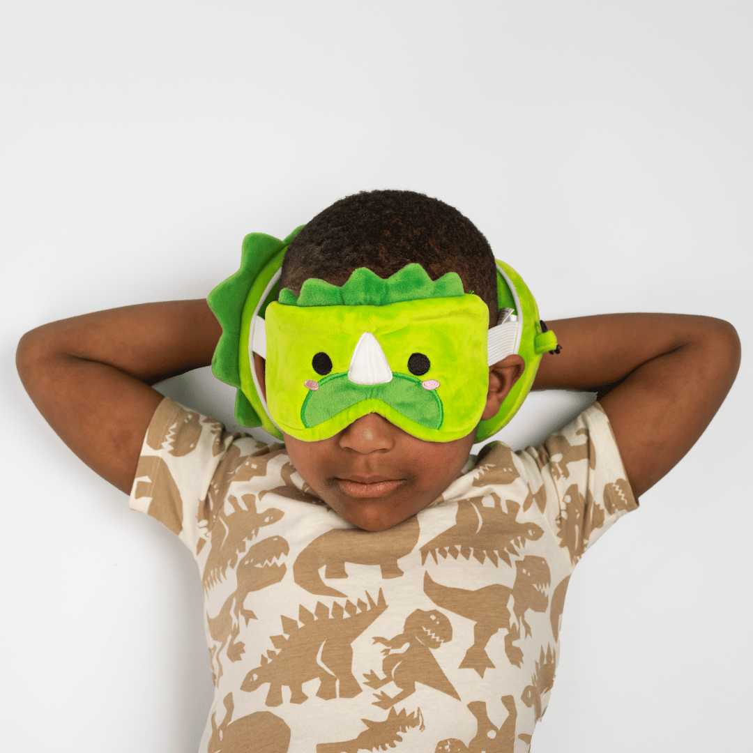 Kids Travel Pillow & Eye Mask - Dinosaur