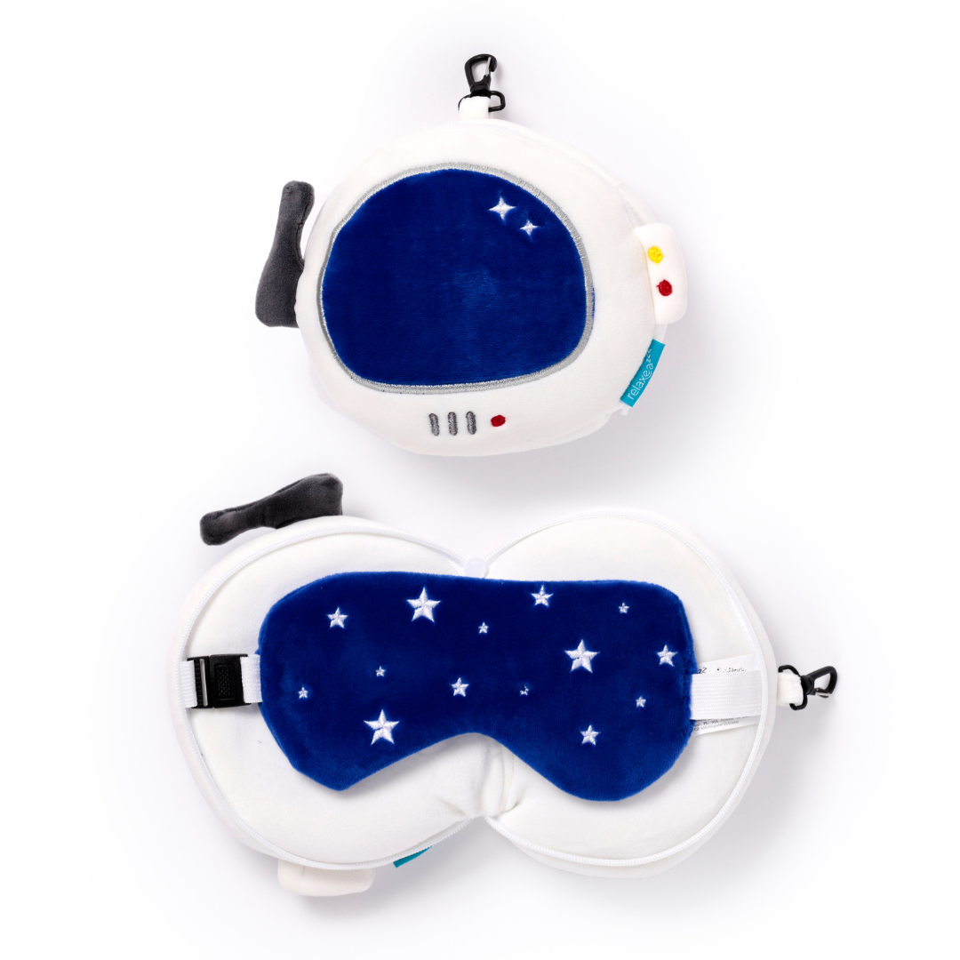 Kids Travel Pillow & Eye Mask - Space Cadet