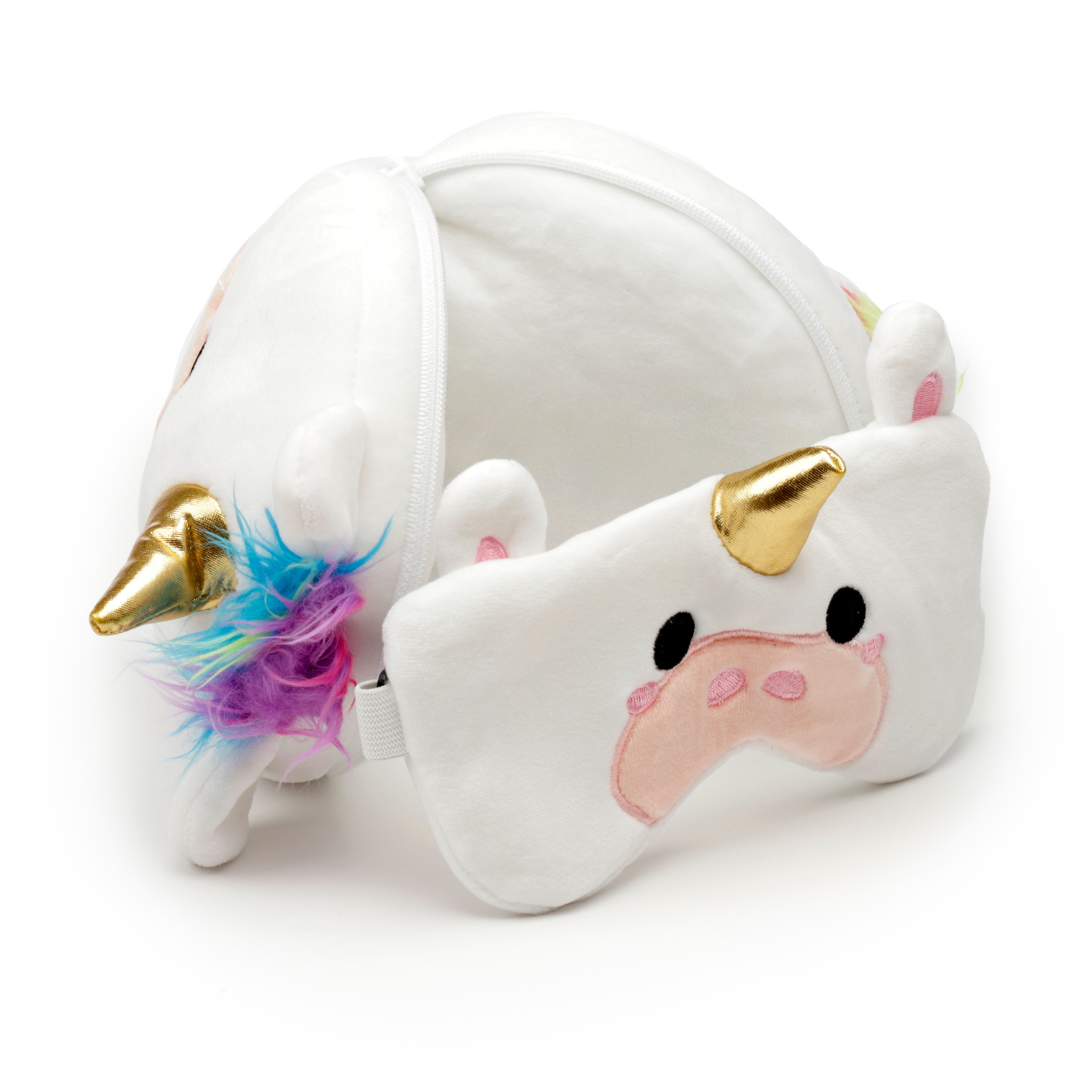 Kids Travel Pillow & Eye Mask - Unicorn
