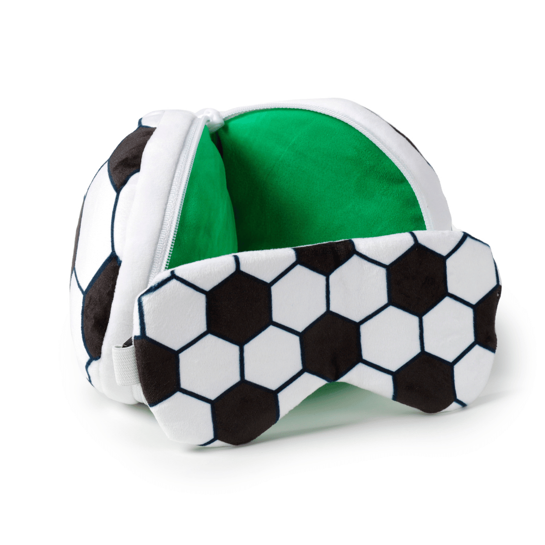 Kids Travel Pillow & Eye Mask - Football