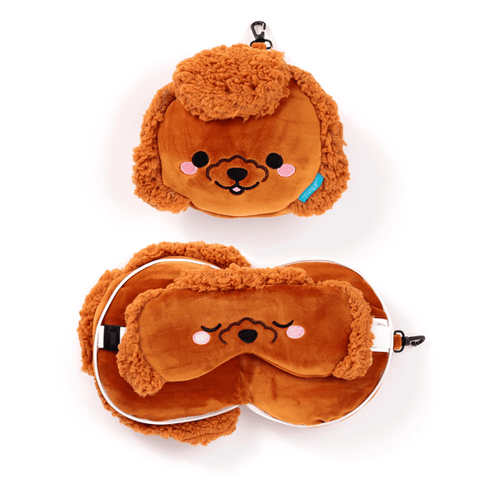 Kids Travel Pillow & Eye Mask - Gigi the Toy Poodle
