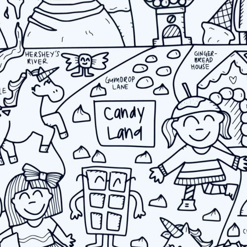 Candy Land Washable Silicone Colouring Mat & Markers Set