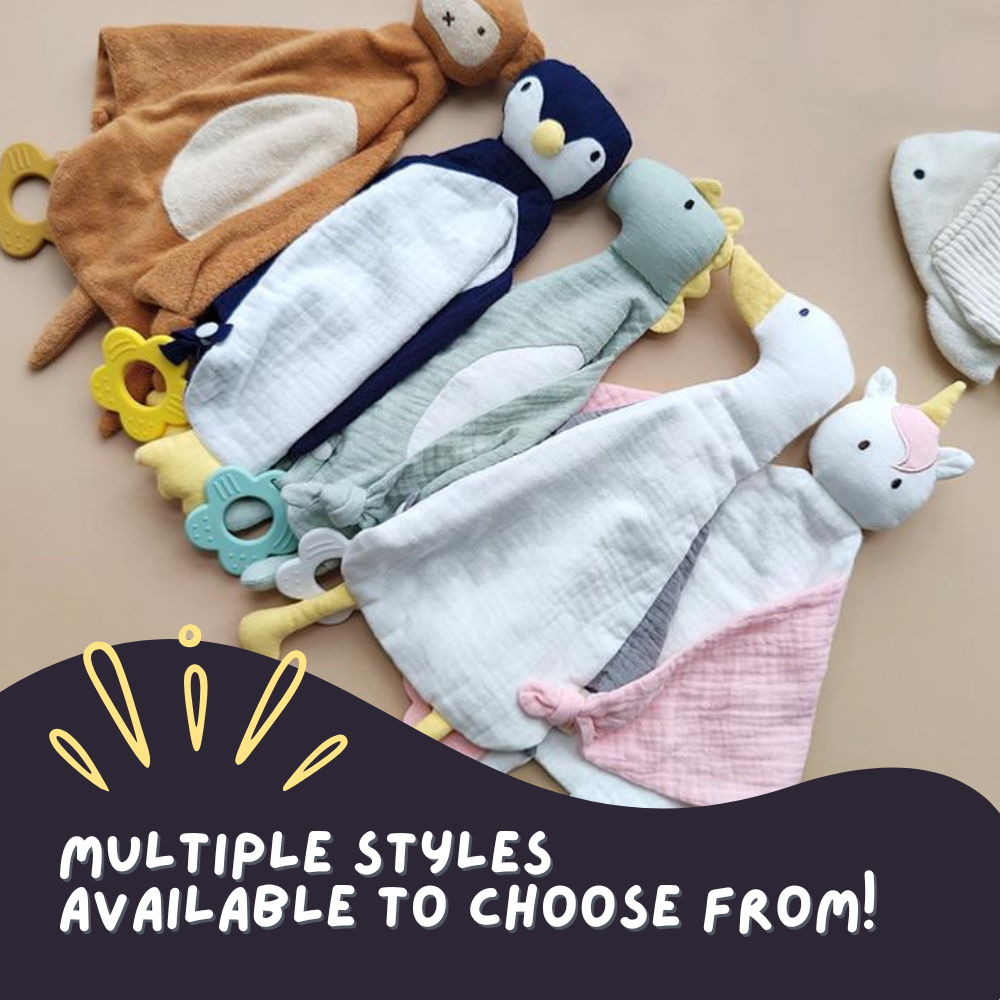 2-in-1 Muslin Comforter and Silicone Teether