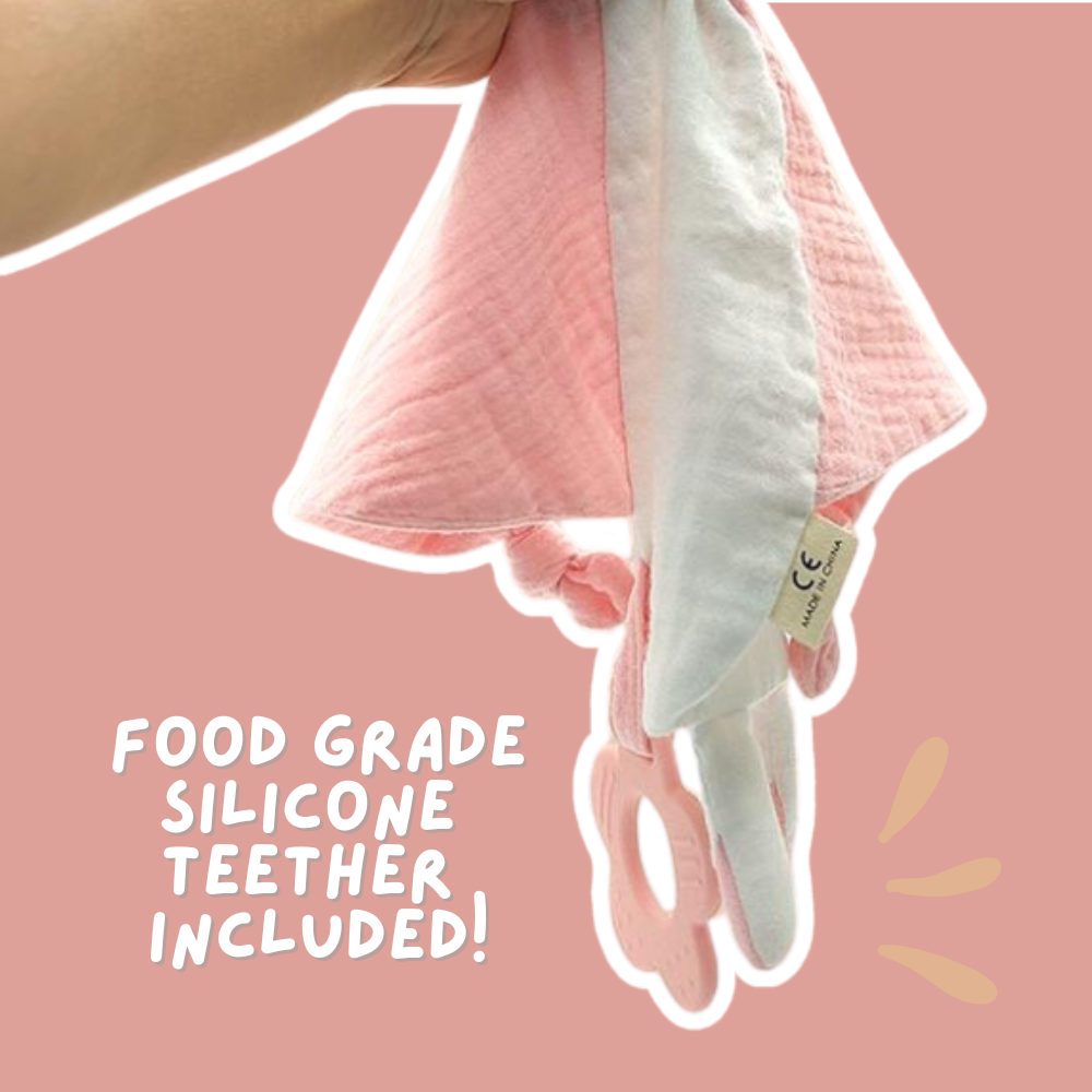 2-in-1 Muslin Comforter and Silicone Teether
